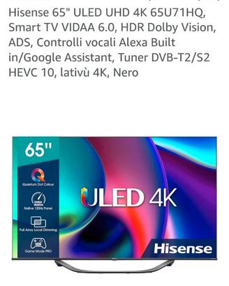 Tv Hisense Uled UHD 4K 65U71HQ Smart TV