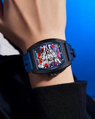 Orologio Tonneaux simil R. MILLE  fashion Blue