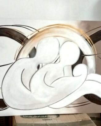 Quadro moderno Sacra Famiglia stilizzata