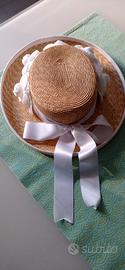 Cappello da cerimonia in paglia da bambina