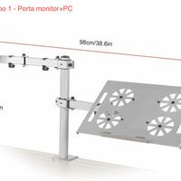 Braccio porta monitor e porta monitor+PC