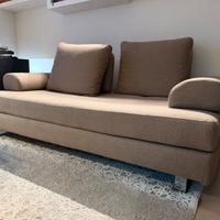 Divano letto 3 posti in tessuto beige scuro