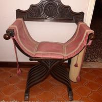 Sedia savonarola fine 800 in legno massello antica