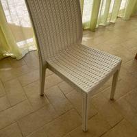 11 Sedie bianche simil rattan