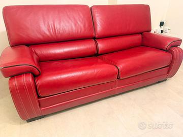 Divano letto in vera pelle