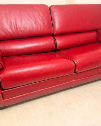 Divano letto in vera pelle