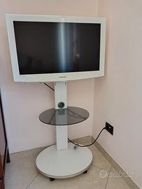 porta televisore bianco con ripiani 