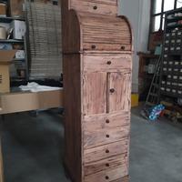 cassettiera vintage industrial, scrittoio antico