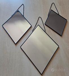 Set di 3 specchi Losange - metallo - nero 