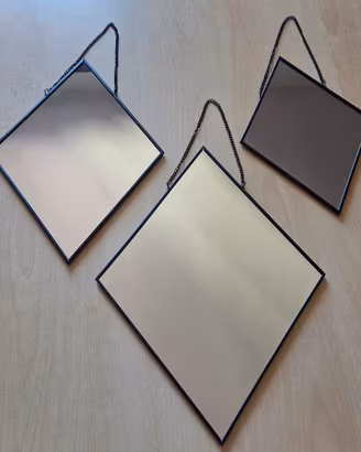 Set di 3 specchi Losange - metallo - nero 