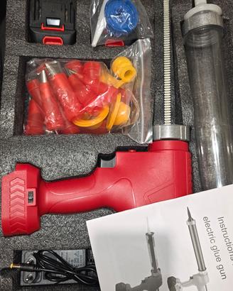 Pistola per silicone professionale con 2 batterie!