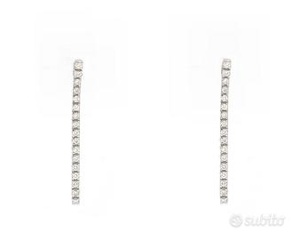 Orecchini tennis in oro bianco Ct 0,68