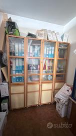 Vetrina libreria componibile in legno a 4 ante con