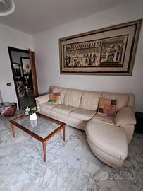 Divano in pelle 4 posti con prolunga