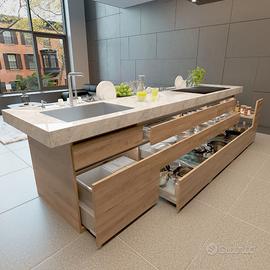 Cucina Isola da L 270 P 60 ● TOP H6 300x80