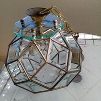 lampadario  tondo in cristallo