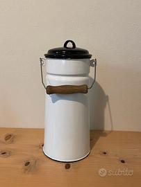 Contenitore Latte in metallo smaltato Bianco 3Lt