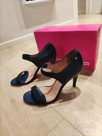 Sandalo donna con tacco bluette 