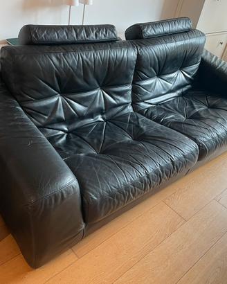 Divano in vera pelle nero
