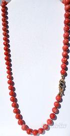 Collana di corallo sfere a gradazione da mm. 7/13