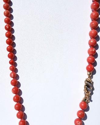 Collana di corallo sfere a gradazione da mm. 7/13