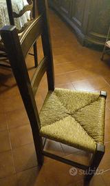 4 sedie in legno con seduta di paglia 50€