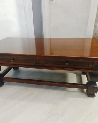 Tavolino da salotto in legno di noce con casetti