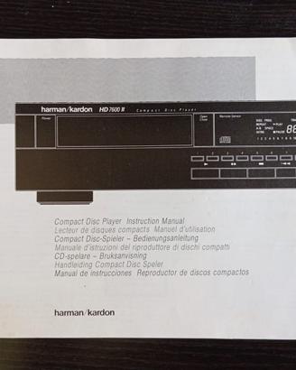 HARMAN KARDON CD -PLAYER HD 7500 II -  MANUALE