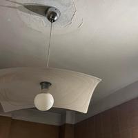 Lampadario sospensione vetro satinato ambra