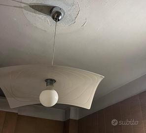 Lampadario sospensione vetro satinato ambra