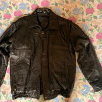 giacca in pelle nera da uomo