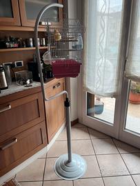 Supporto e gabbietta uccelli