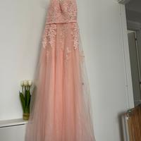 Abito da cerimonia elegante rosa cipria