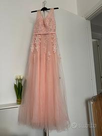 Abito da cerimonia elegante rosa cipria