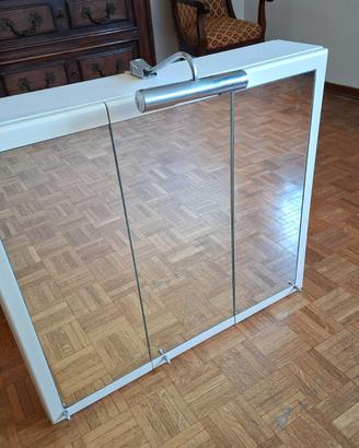 Mobile Pensile Specchio Bagno Bianco N.3 Ante