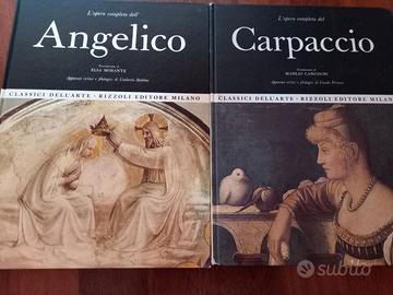 2 libri classici dell'arte Angelico e Carpaccio