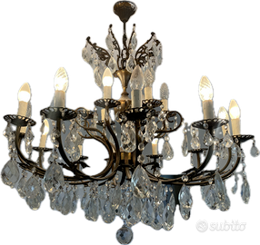 LAMPADARIO A GOCCIA IN BRONZO e 2 Applique