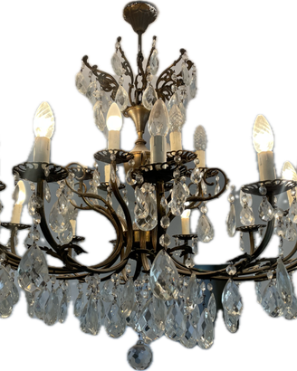 LAMPADARIO A GOCCIA IN BRONZO e 2 Applique