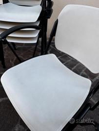 Sedia Poltrona Impilabile Bianca con Bracciolo