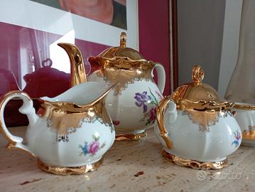 servizio the vintage porcellana decorata in oro