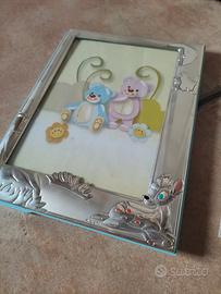 Porta foto argento bambi battesimo