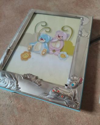 Porta foto argento bambi battesimo