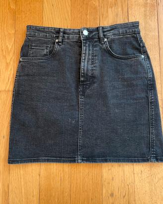 Minigonna Zara in jeans nero tg M