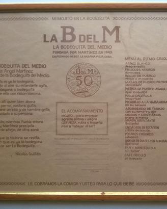 La Bodeguita del Medio · Stampa con menù cubano
