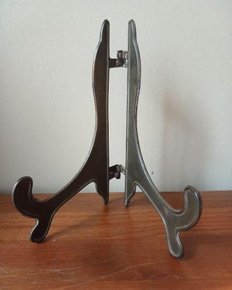 Cavalletto espositore vintage in metallo brunito