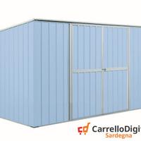 Casetta giardino in Acciaio 345x186cm azzurro