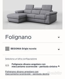 Divano angolare con meccanismo scorrevole
