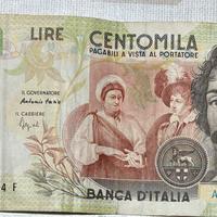 Banconote da 100.000 lire Caravggio