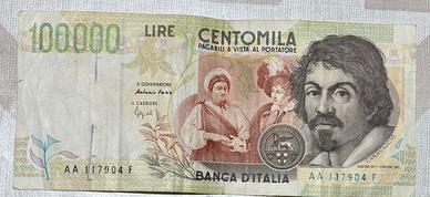 Banconote da 100.000 lire Caravggio
