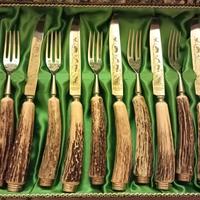 SET POSATE E SET GRIGLIA VINTAGE CORNA CERVO
